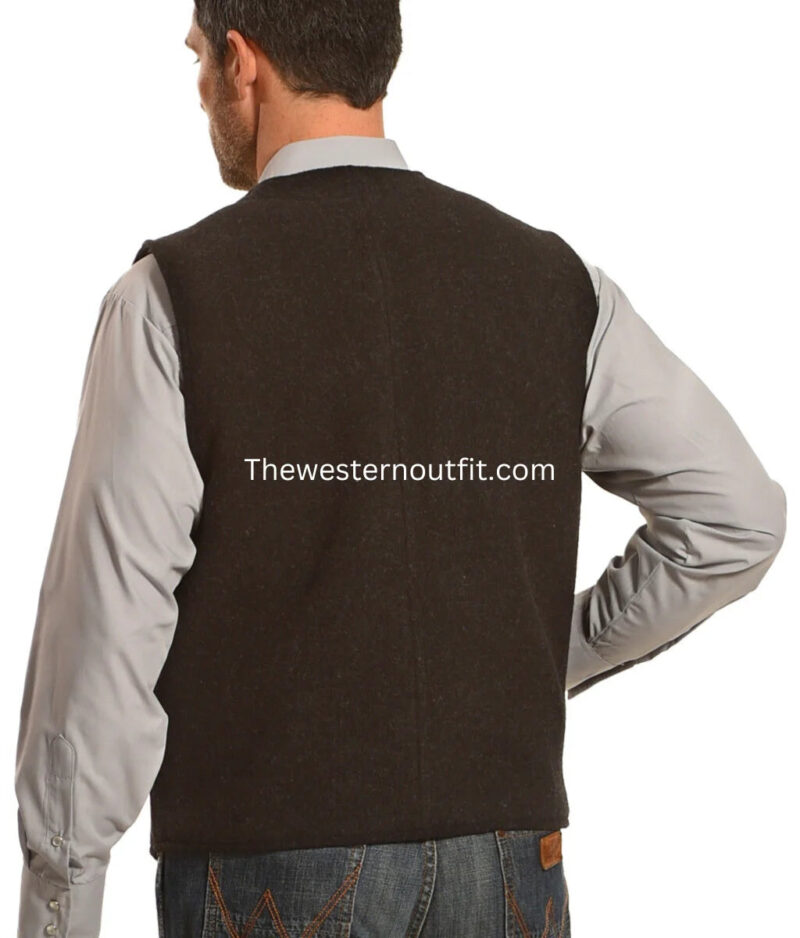 Wyoming Traders Men's Wyoming Wool Button Closure Vest - Image 3
