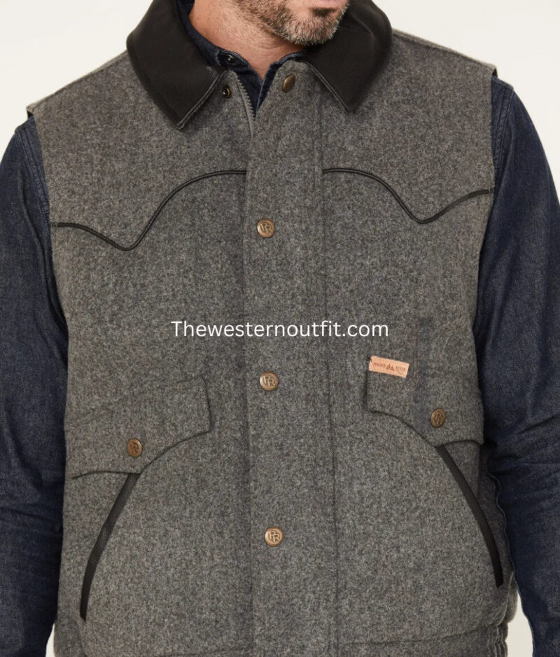 Powder River Heathered Wool Vest For Men - Image 3