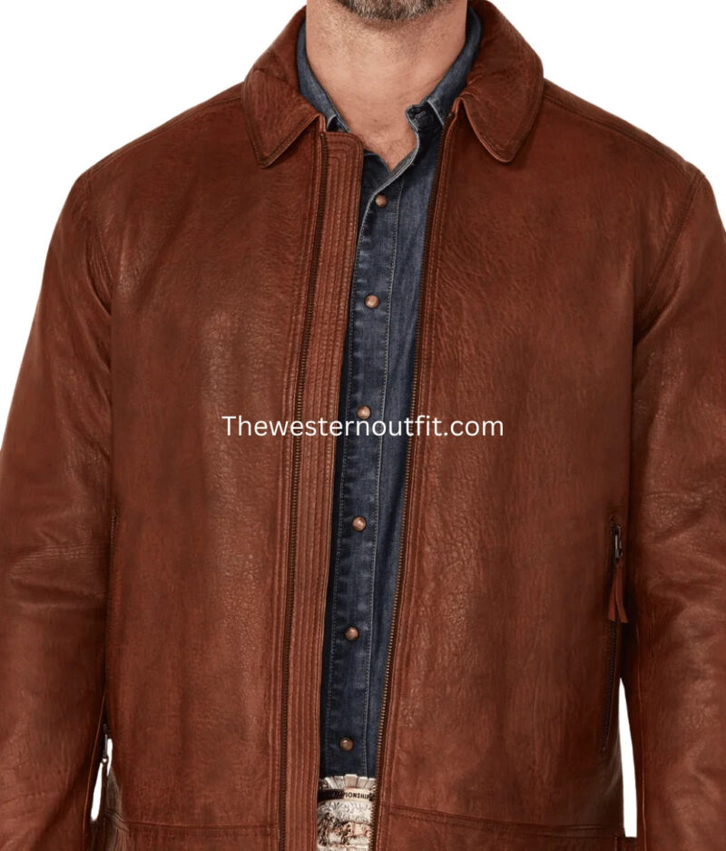Convoy Rugged Lamb Leather Jacket - Image 5