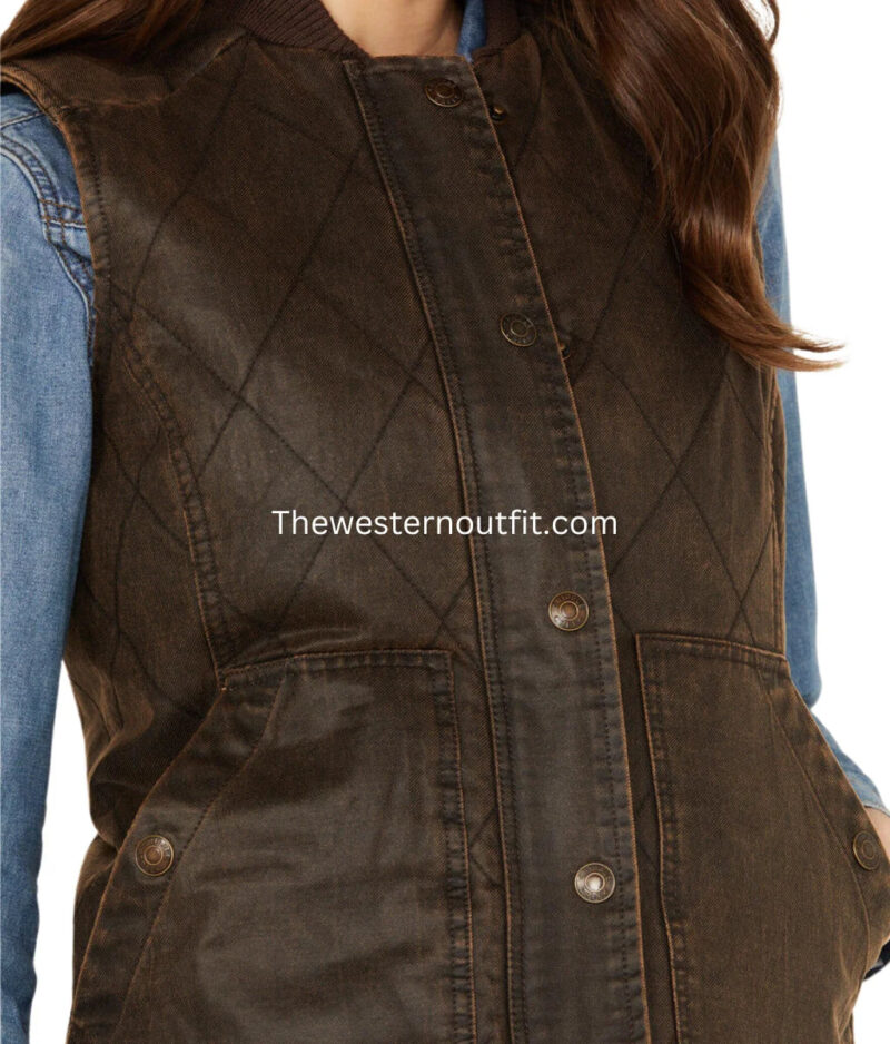 Women's Enzyme Washed Cotton Concealed Carry Vest - Image 3
