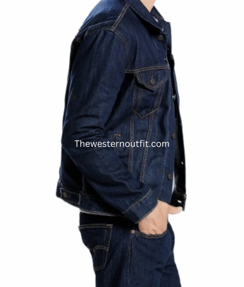 Men’s Premium Indigo Trucker Denim Jacket - Image 4