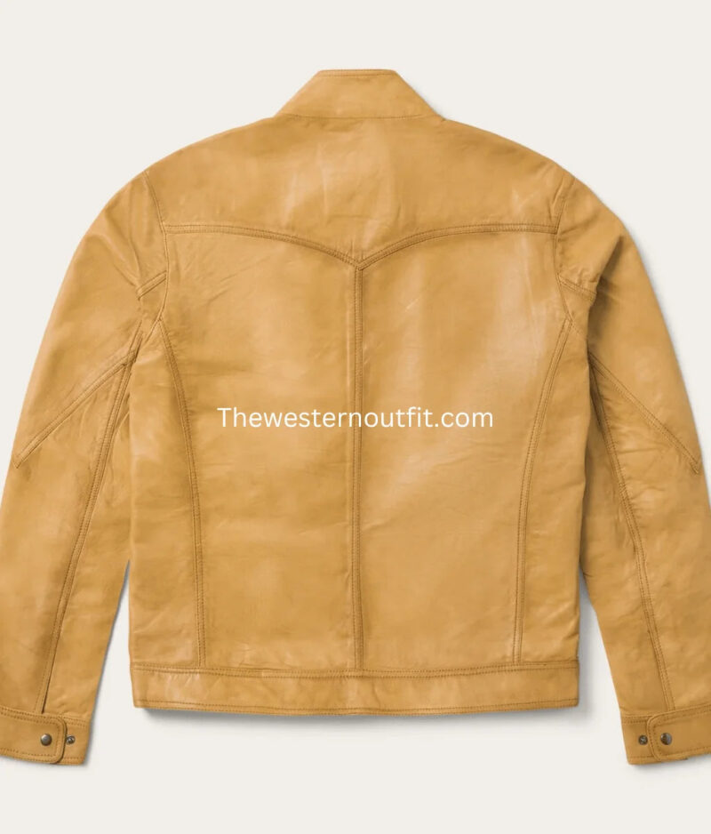Camel Brown Real Leather Jacket for Men - Image 3