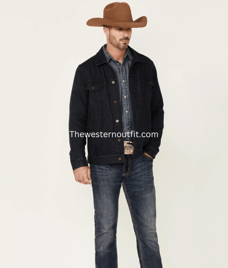Black Denim Jacket for Men – Dexter Style - Image 2