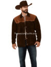 Men's Chocolate Two-Tone Suede Rancher Car Jacket