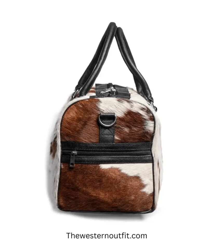 Cowhide Leather Men And Women Duffle Bag - Image 4