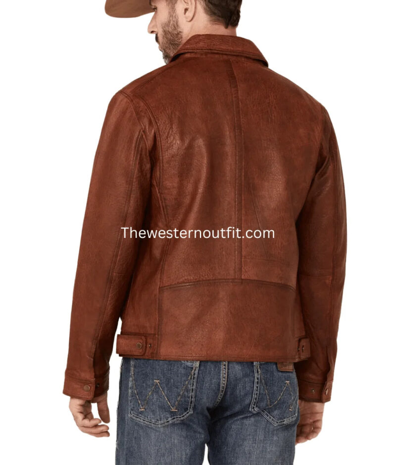 Convoy Rugged Lamb Leather Jacket - Image 7