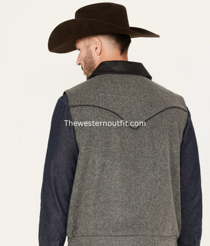 Powder River Heathered Wool Vest For Men - Image 4