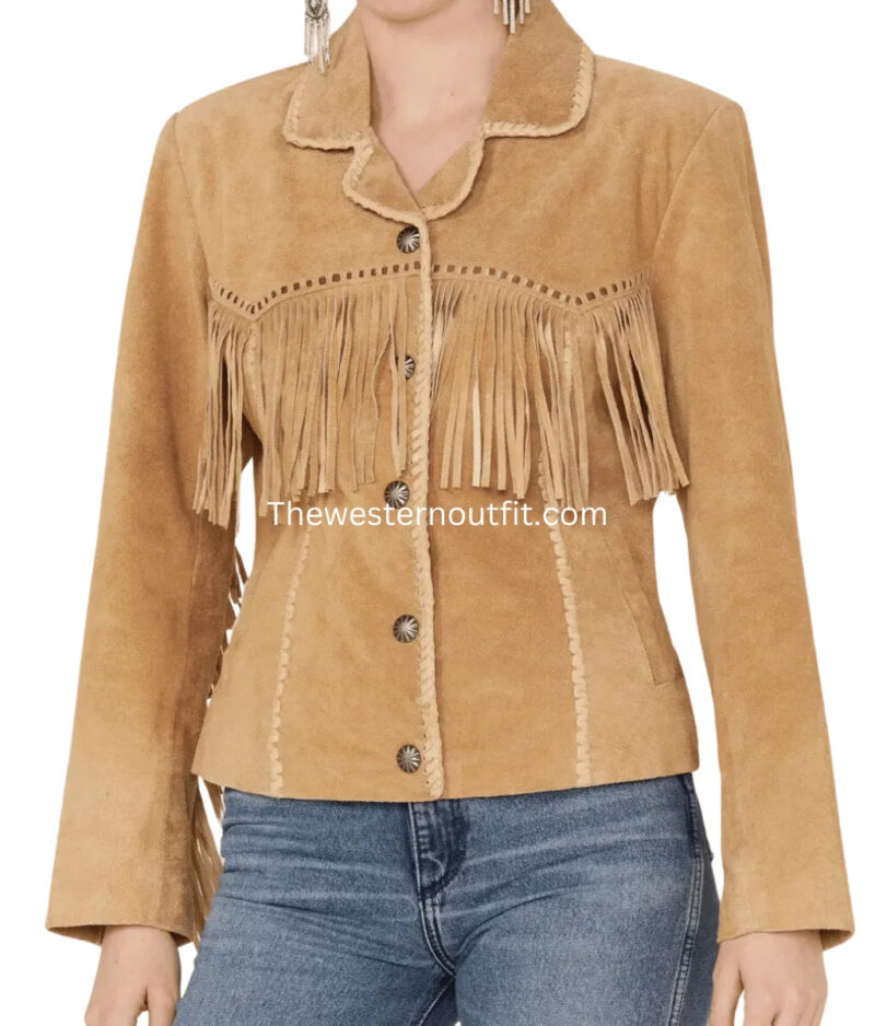 Women’s Suede Fringe Jacket - Image 4