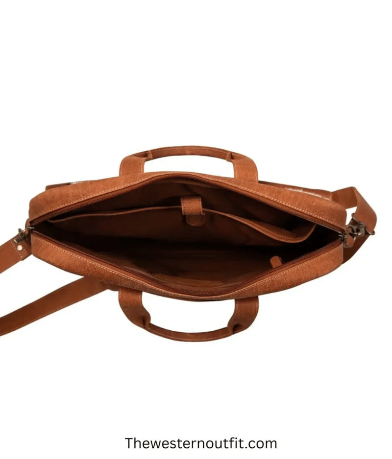 Cowhide Leather Travel Messenger Bag - Image 7