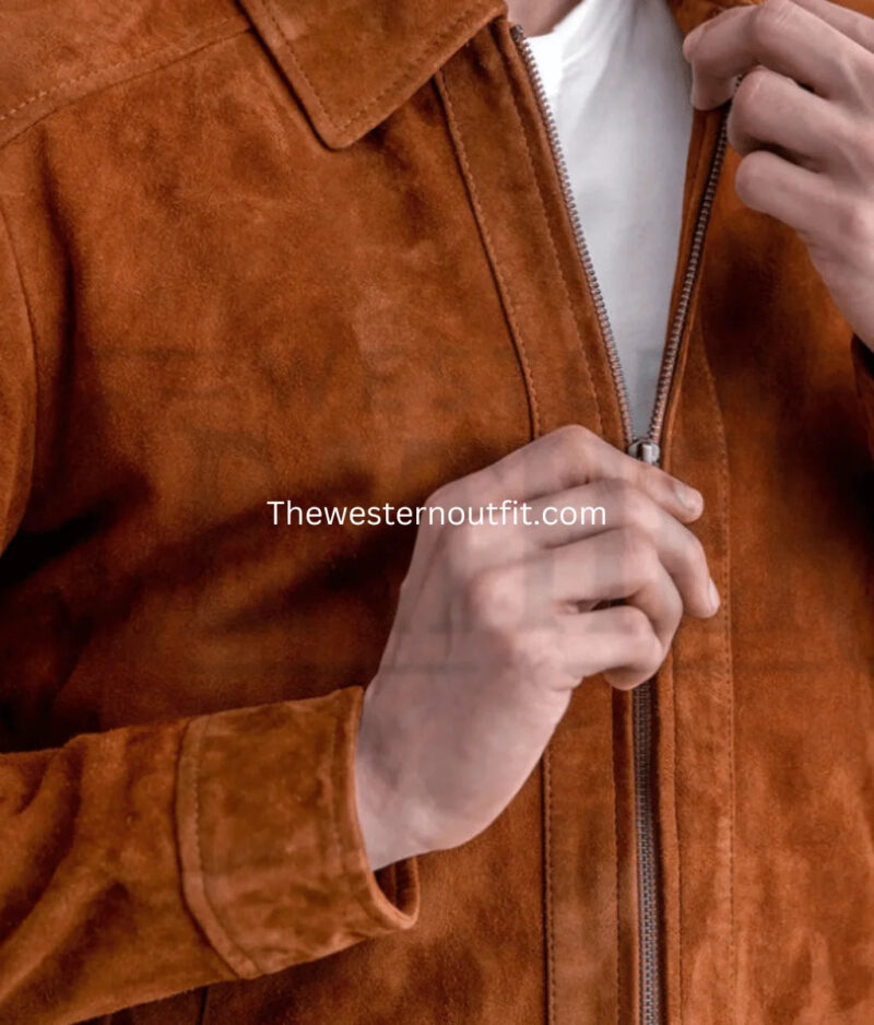 Gabriel Brown Suede Leather Jacket - Image 4