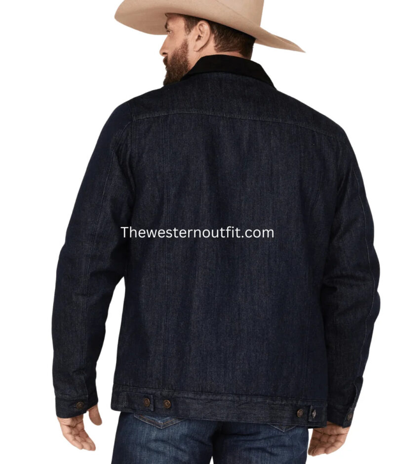 The Giant Dark Wash Sherpa Cord Denim Jacket - Image 4