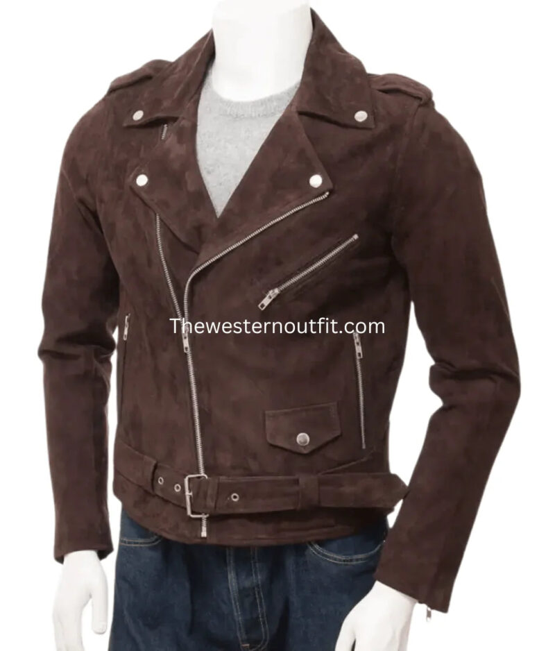 Men’s Cowboy Brown Suede Western Jacket - Image 4