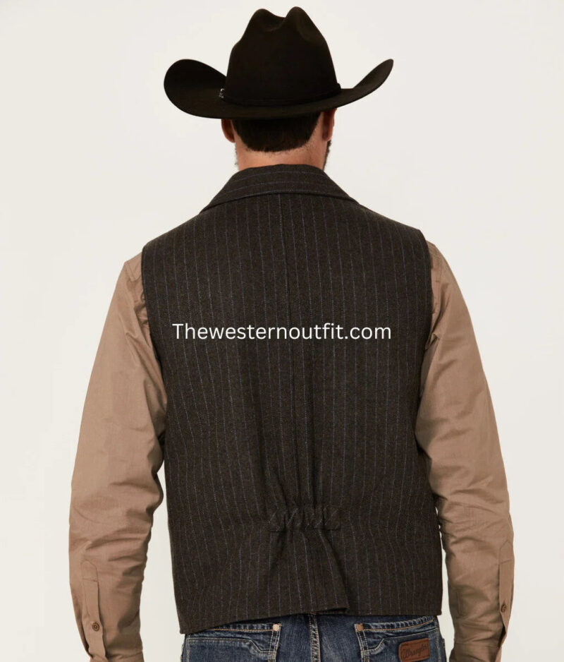 Powder River Montana Striped Wool Vest For Men - Image 4