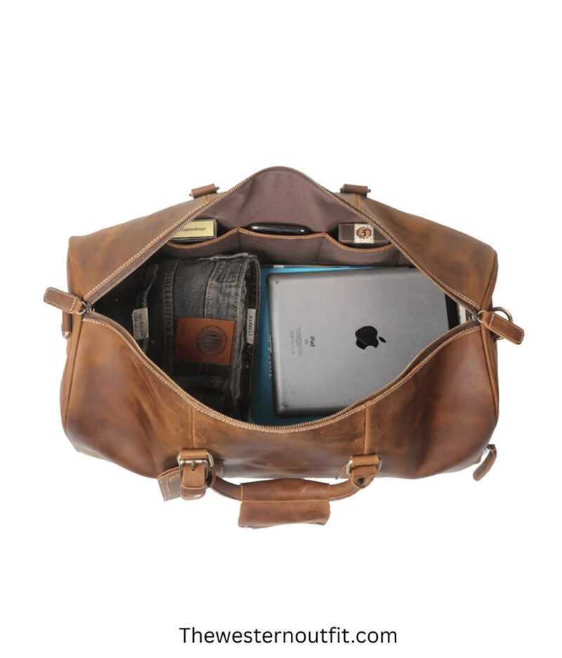 Travel Duffle Leather Bag - Image 4