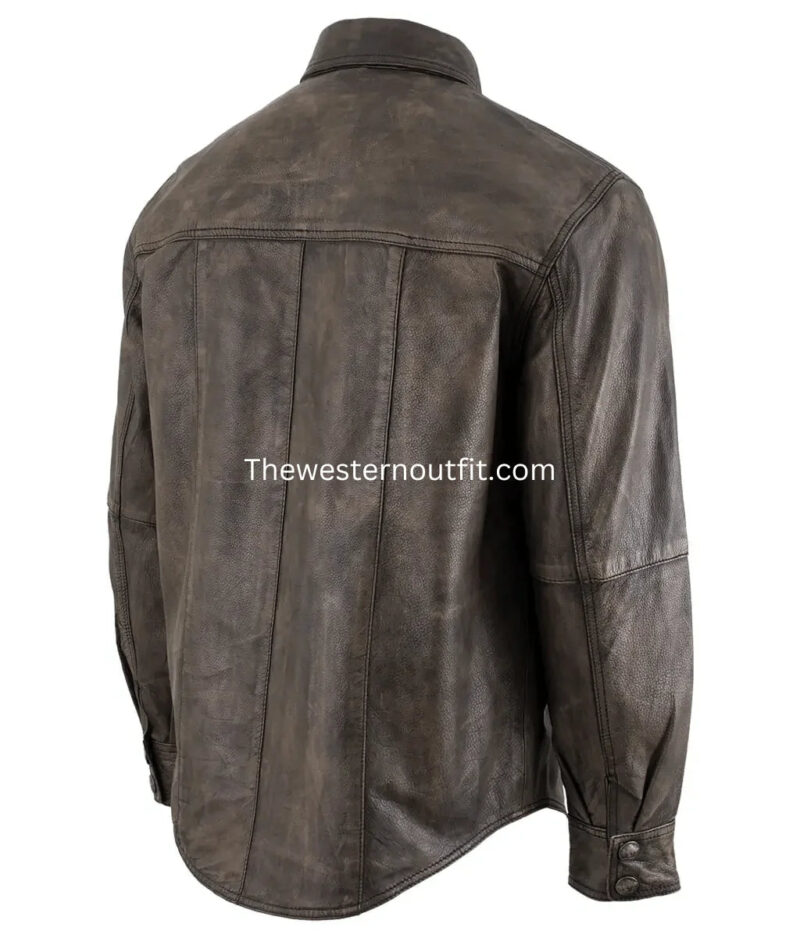 Timeless Design Men’s Rifleman Brown Stone Western Leather Jacket - Image 4