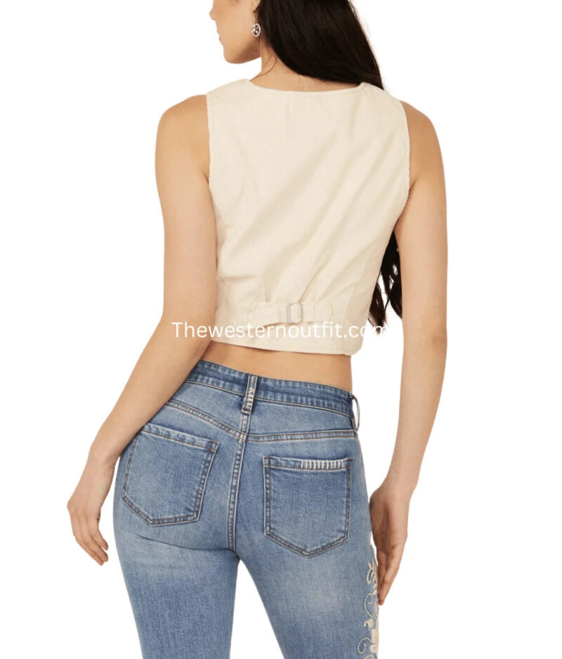 Women's Corduroy Tailored Vest - Image 4