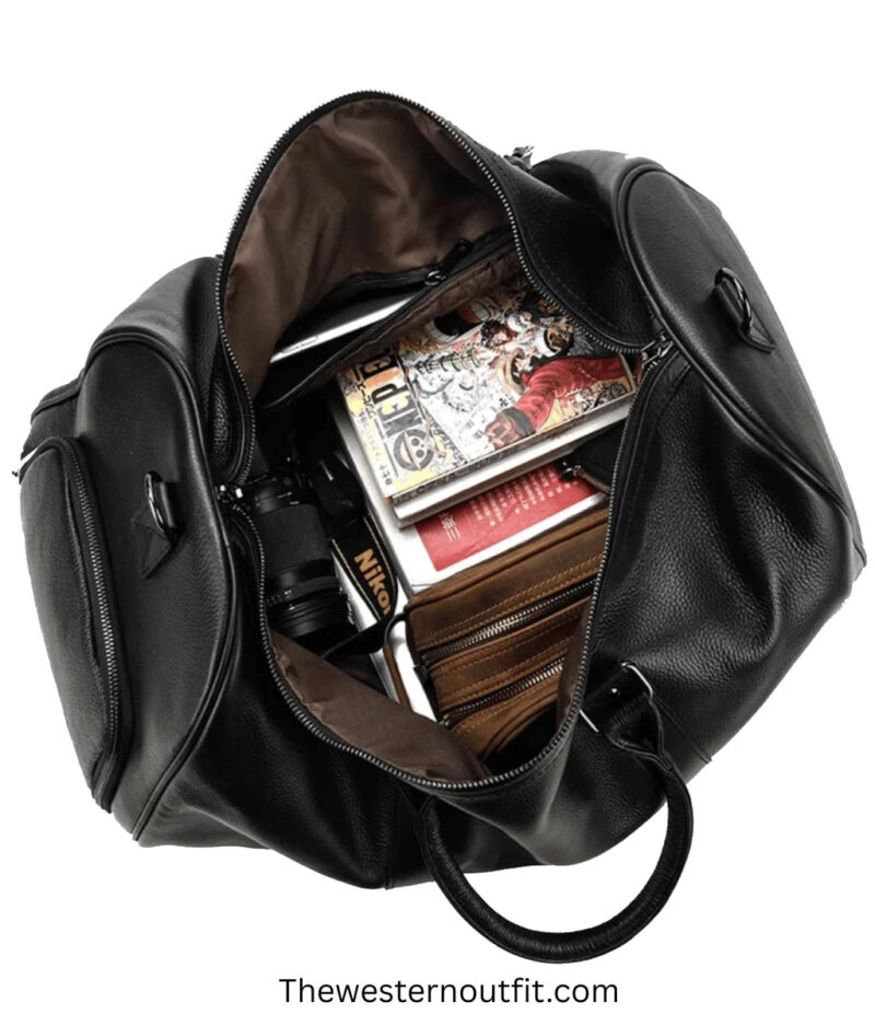 The Endre Weekender Vintage Leather Duffle Bag - Image 4