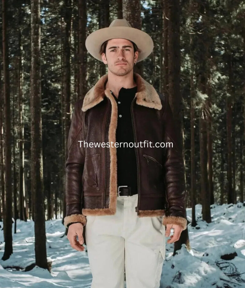 Aviator B3 Leather Jacket for Men With Shearling Lining - Image 4