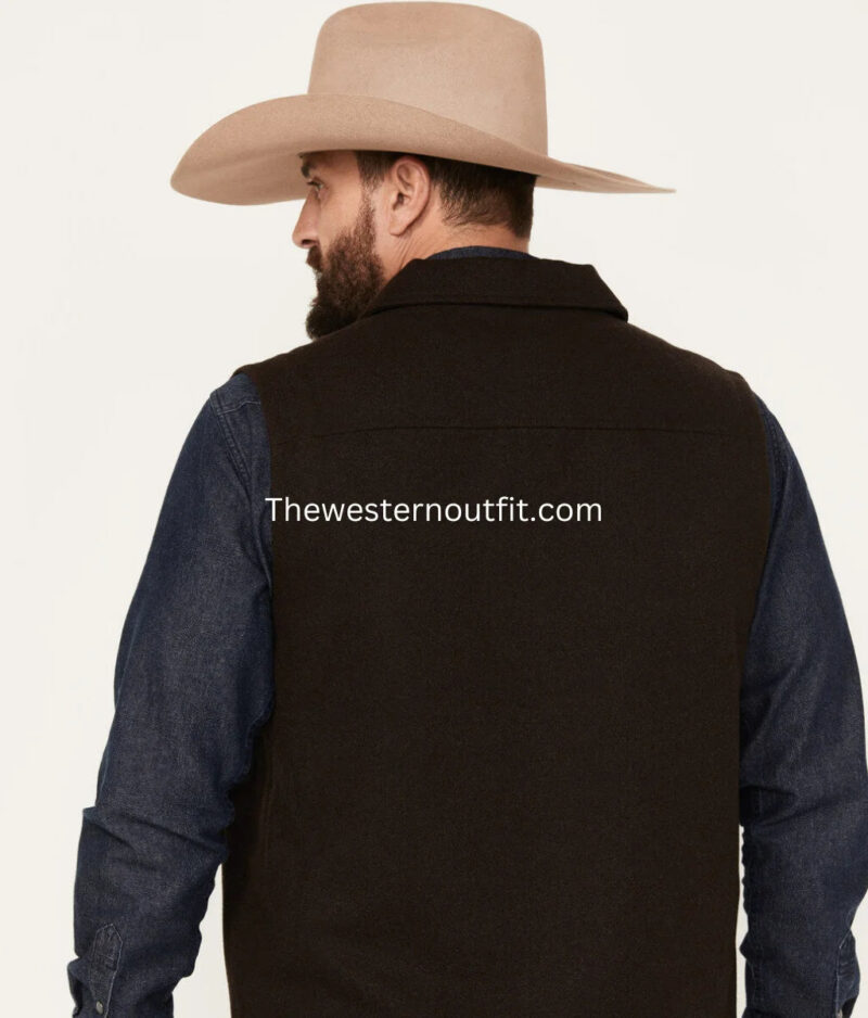 Blue Ranchwear Men's Wool Mackinaw Brown Vest - Image 4