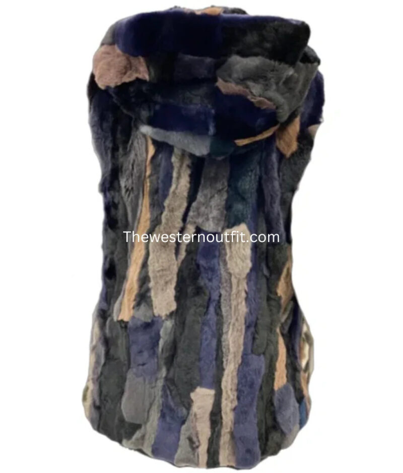 Morris Kaye Multi-Colored Rabbit Fur Women's Vest - Image 4