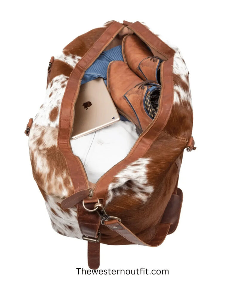 The Weekender Travel Cowhide Duffel Leather Bag - Image 4