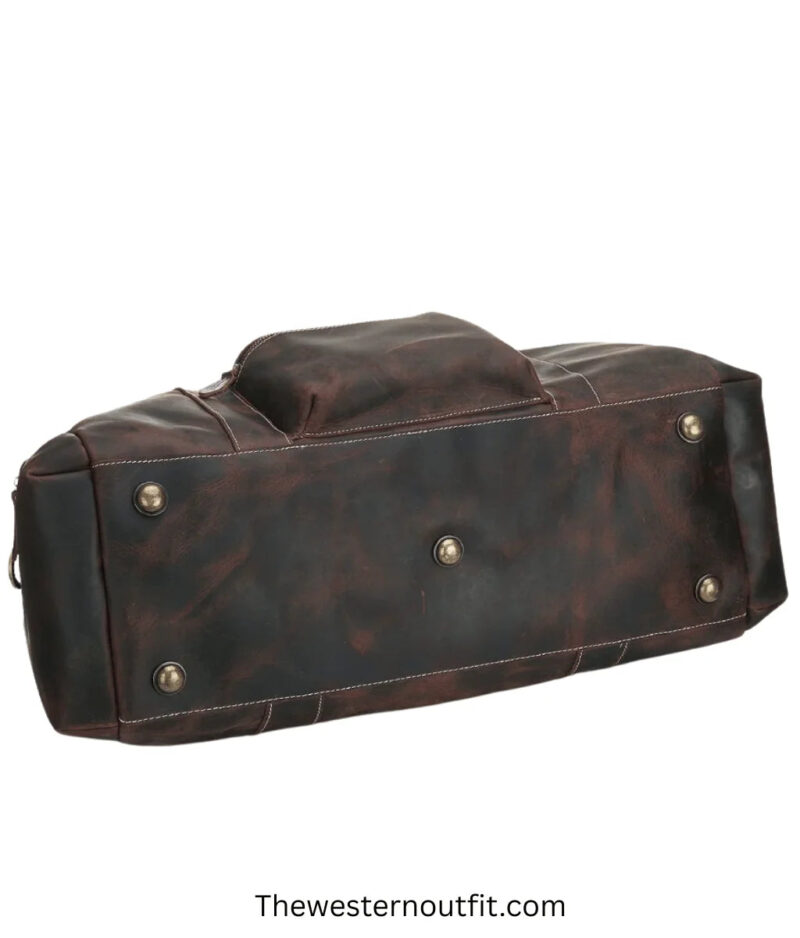 Brown Handmade Genuine Retro Leather Bag - Image 4