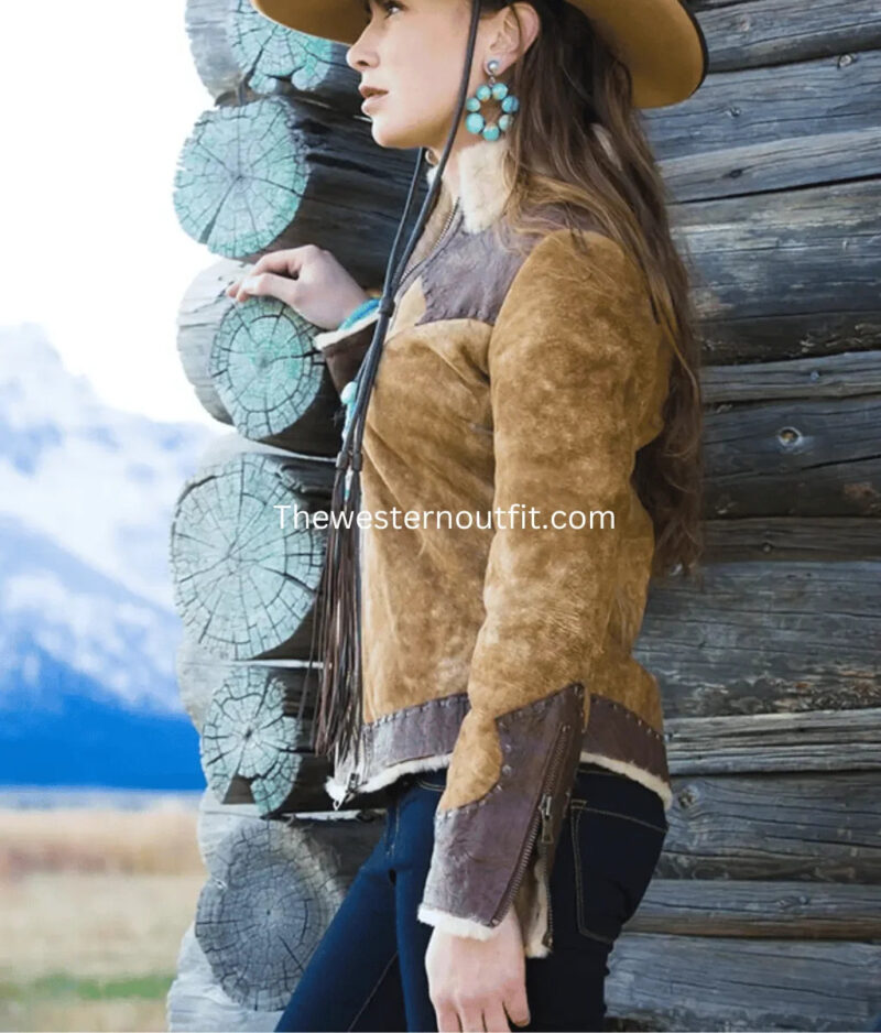 Wild West Women’s Shearling Bomber Jacket - Image 4