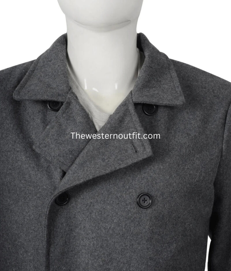 Ryan Bingham Black Wool Pea Coat - Image 5