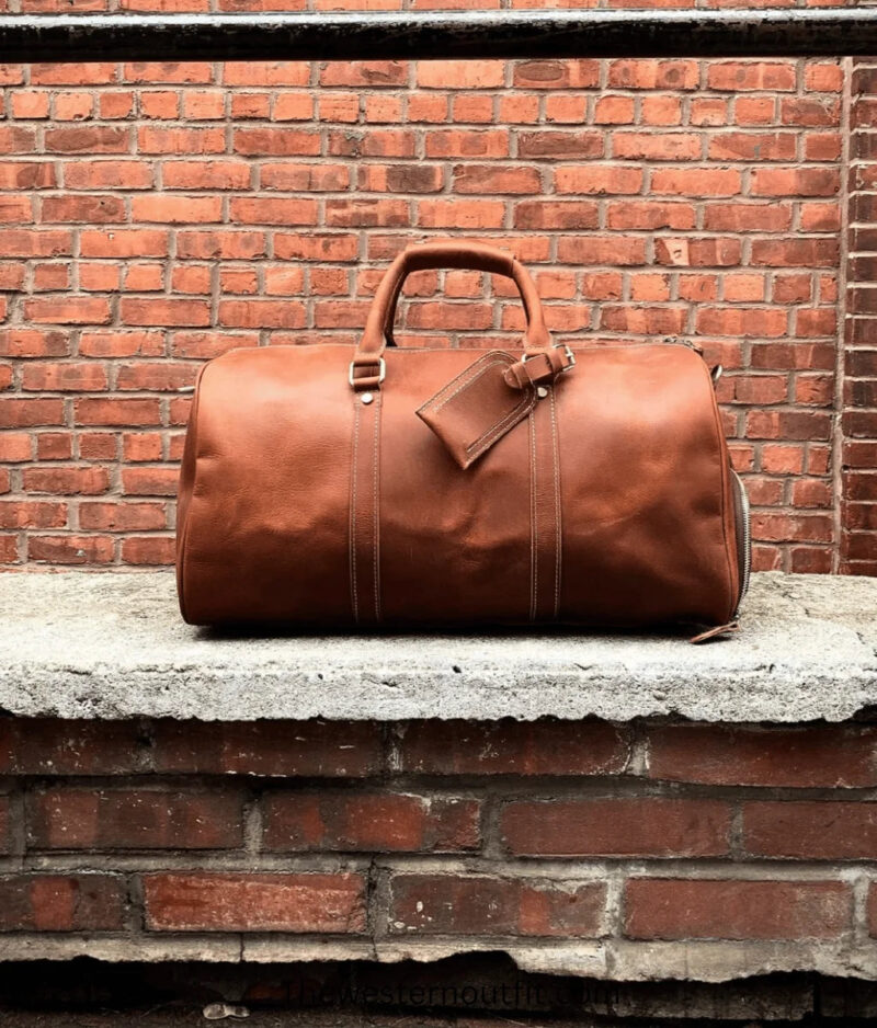 Travel Duffle Leather Bag - Image 5