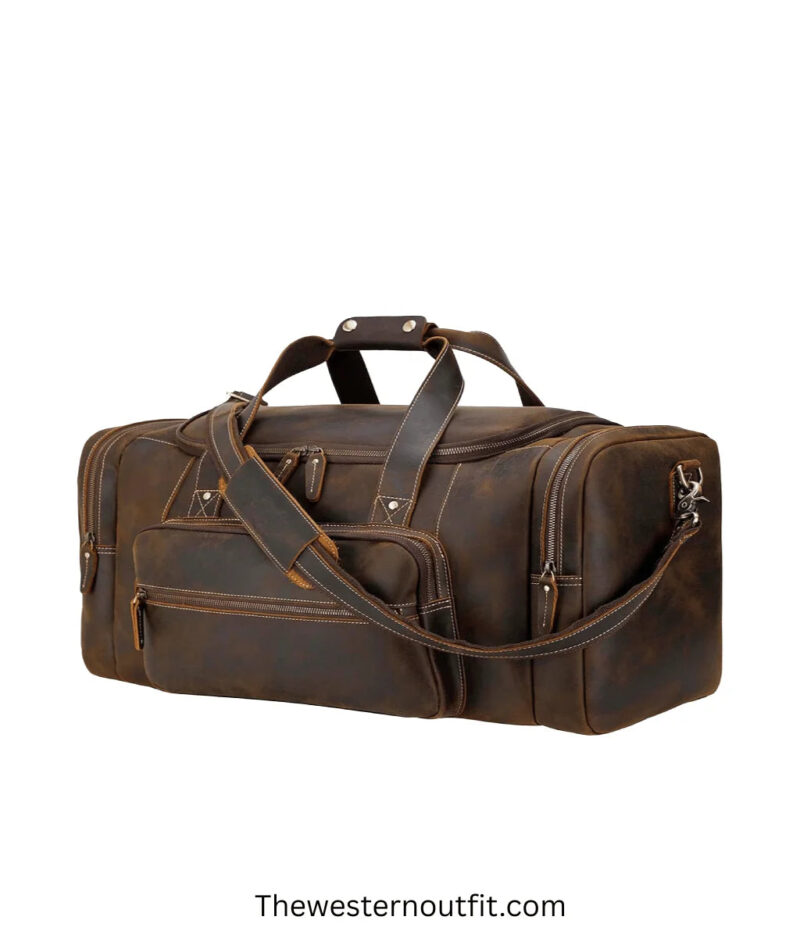 Cowhide Leather Duffle Bag - Image 9