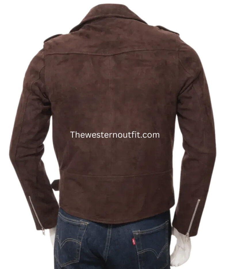 Men’s Cowboy Brown Suede Western Jacket - Image 5
