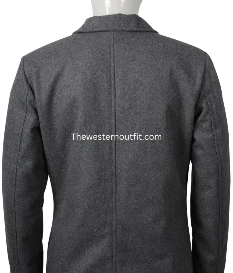 Ryan Bingham Black Wool Pea Coat - Image 6