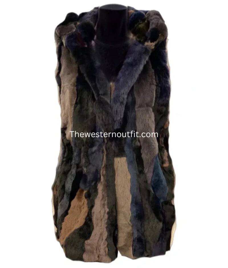 Morris Kaye Multi-Colored Rabbit Fur Women's Vest - Image 5