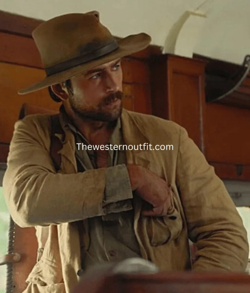 Yellowstone Series 1923 Spencer Dutton Vintage Beige Wool Jacket - Image 6
