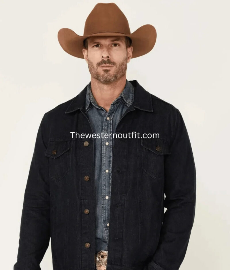 Black Denim Jacket for Men – Dexter Style - Image 4