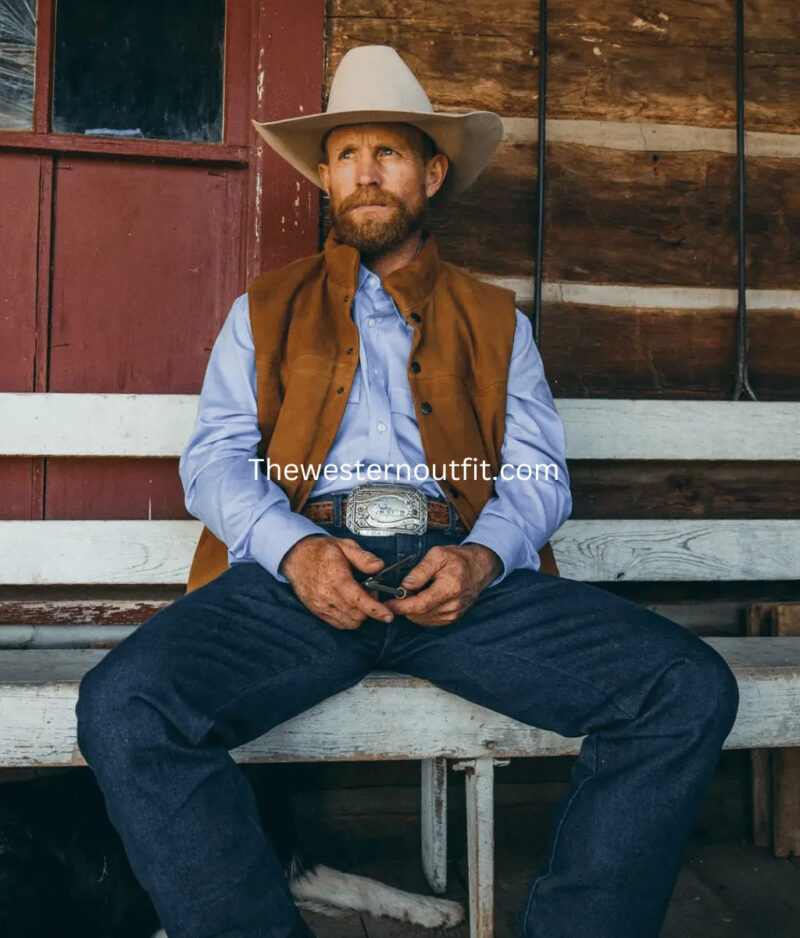 Men’s Suede Western Leather Vest
