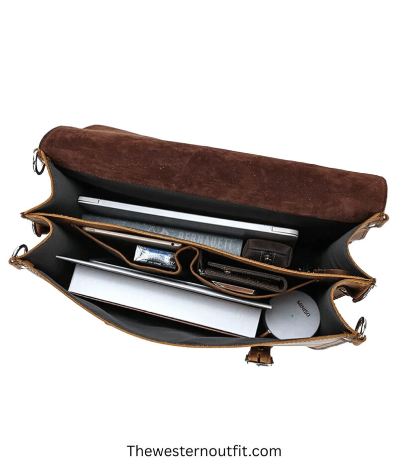 Gustav Messenger Bag Large Capacity Leather Bag - Image 5