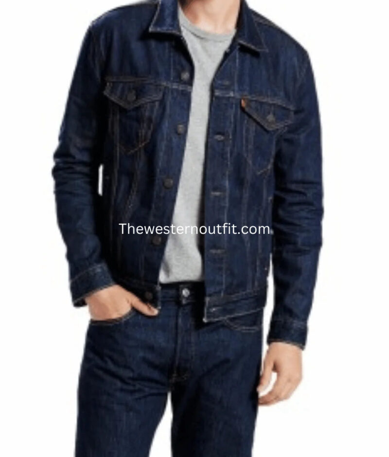 Men’s Premium Indigo Trucker Denim Jacket - Image 3