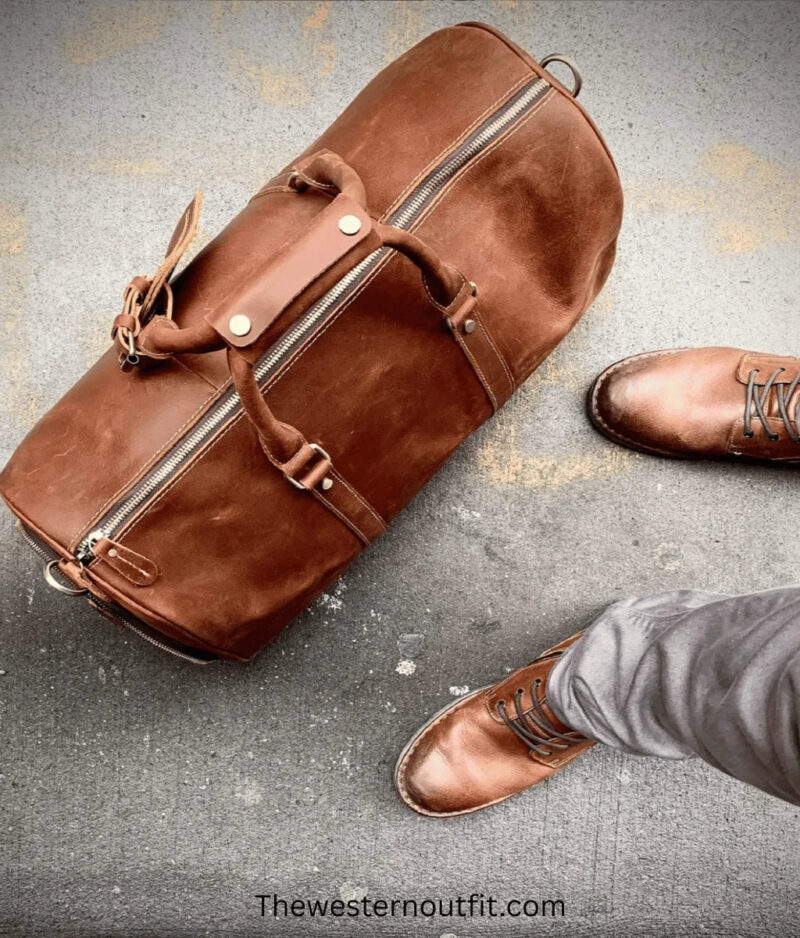 Travel Duffle Leather Bag - Image 6