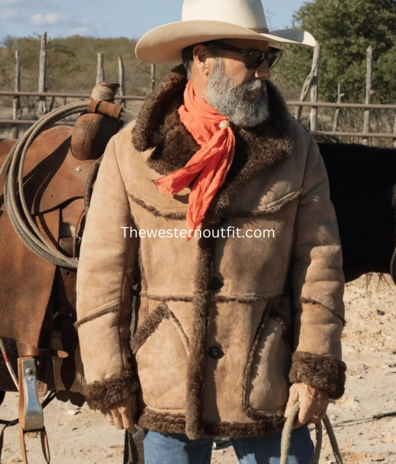 Vintage Marlboro Man Style Light Brown Sheepskin Leather Jacket Coat - Image 6