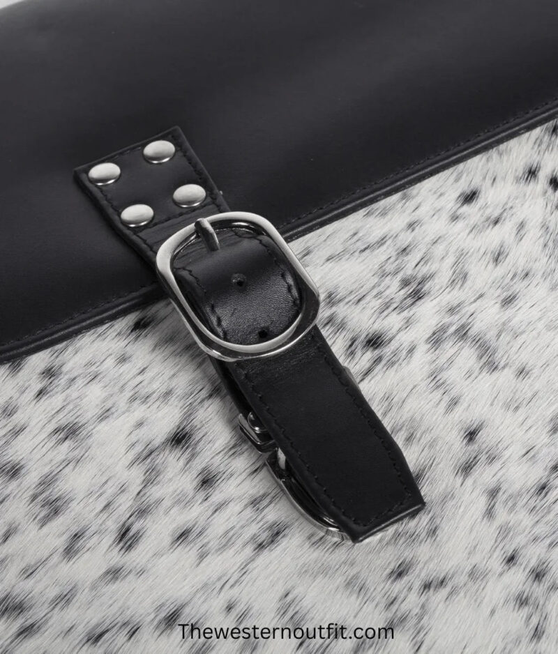 Cowhide Black Laptop Leather Briefcase Bag - Image 9