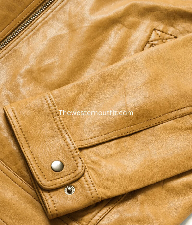 Camel Brown Real Leather Jacket for Men - Image 5