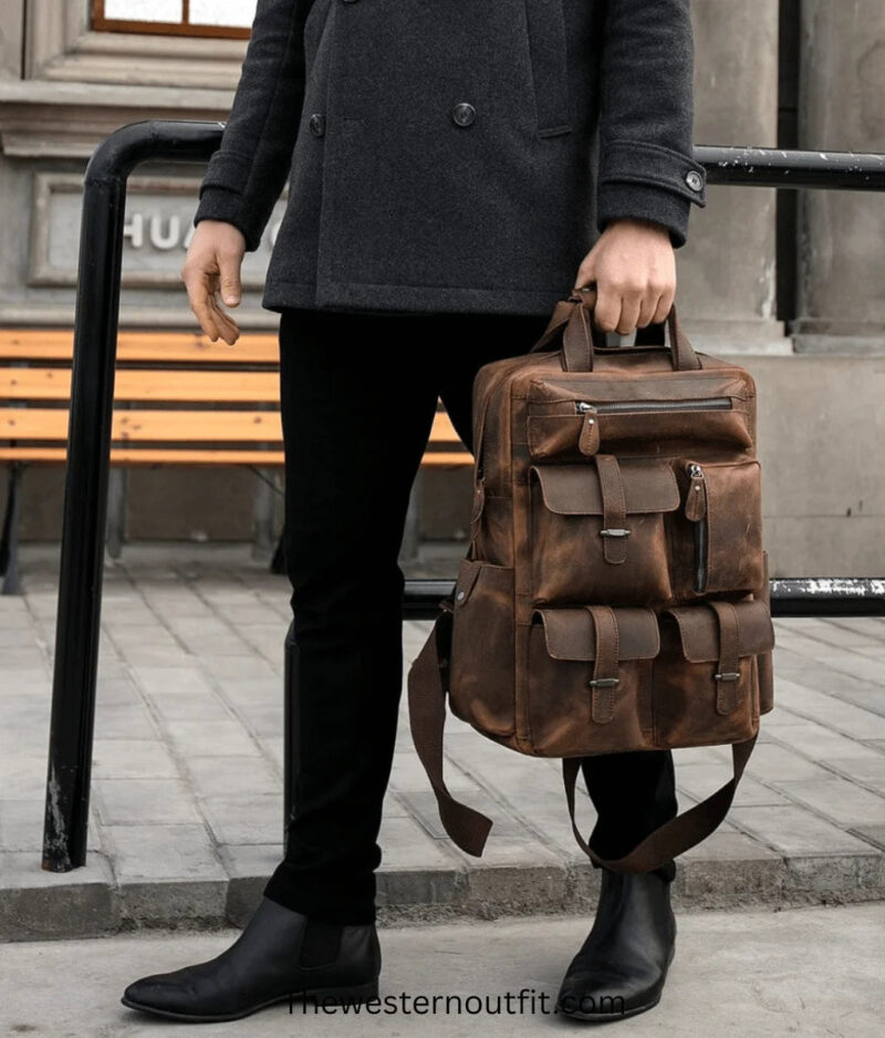 Shelby Backpack Handmade Genuine Leather Backpack - Image 6