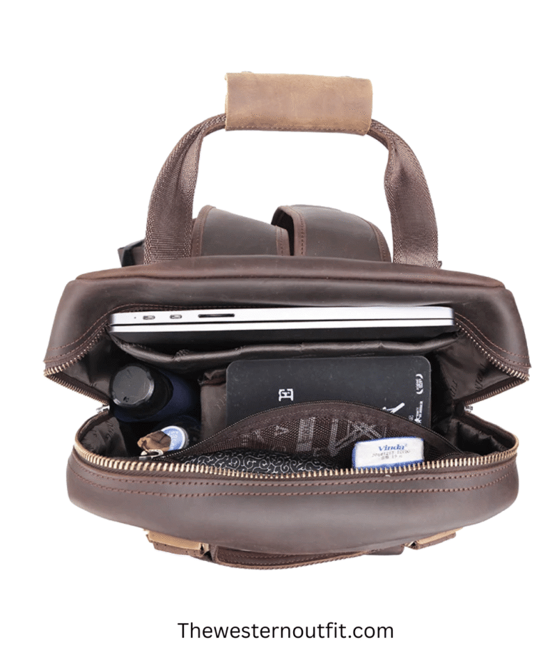 The Gaetano Leather Backpack Camera Bag with Tripod Holder - Image 6