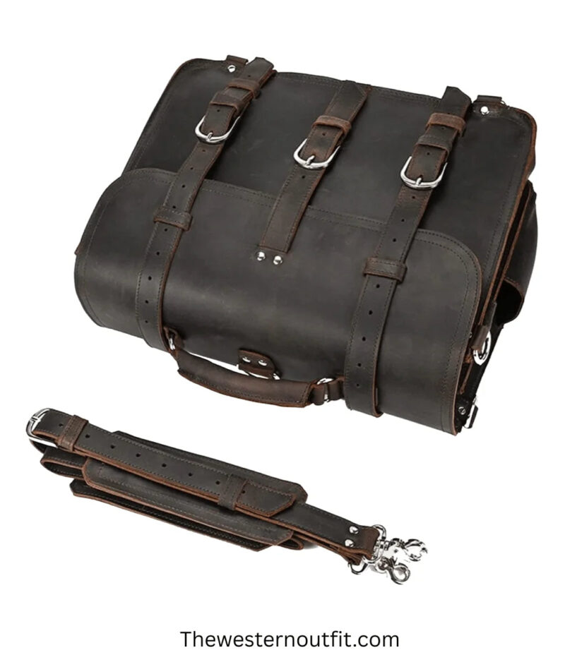 Gustav Messenger Bag Large Capacity Leather Bag - Image 6