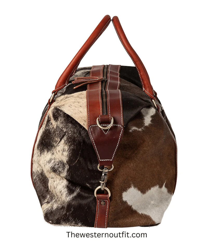 Huntley Equestrian Cowhide Travel Duffel Bag - Image 6
