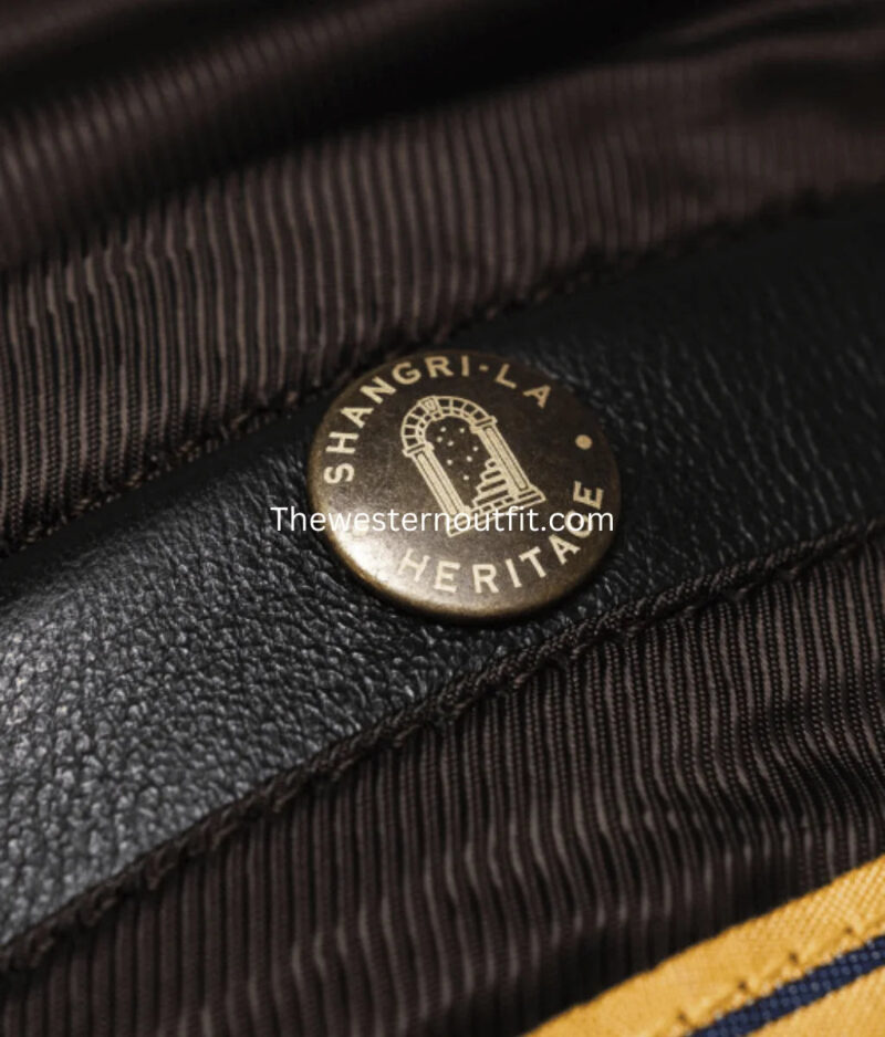 Gold Bison Black Leather Trucker Jacket for Men - Image 8