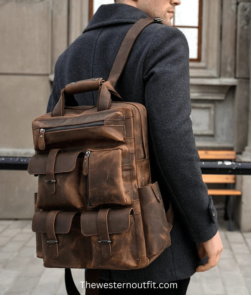 Shelby Backpack Handmade Genuine Leather Backpack - Image 7