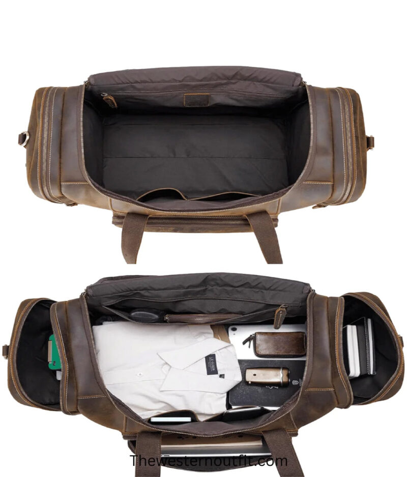 Cowhide Leather Duffle Bag - Image 12
