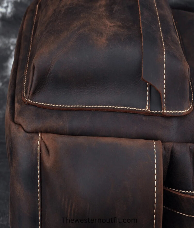 The Helka Backpack Genuine Vintage Leather Backpack - Image 7